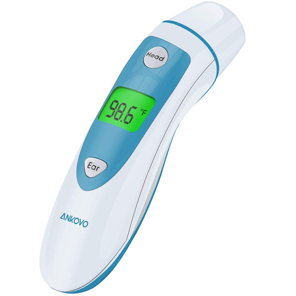 ANKOVO Thermometer for Fever Digital Medical Infrared Forehead and Ear Thermometer for Baby, Kids and Adults with Fever Indicator